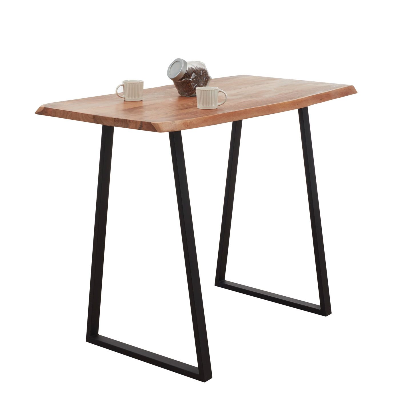 Möbel Akut Stehtisch Stehtisch Bartisch Goa Akazie massiv Baumkante 140x77cm