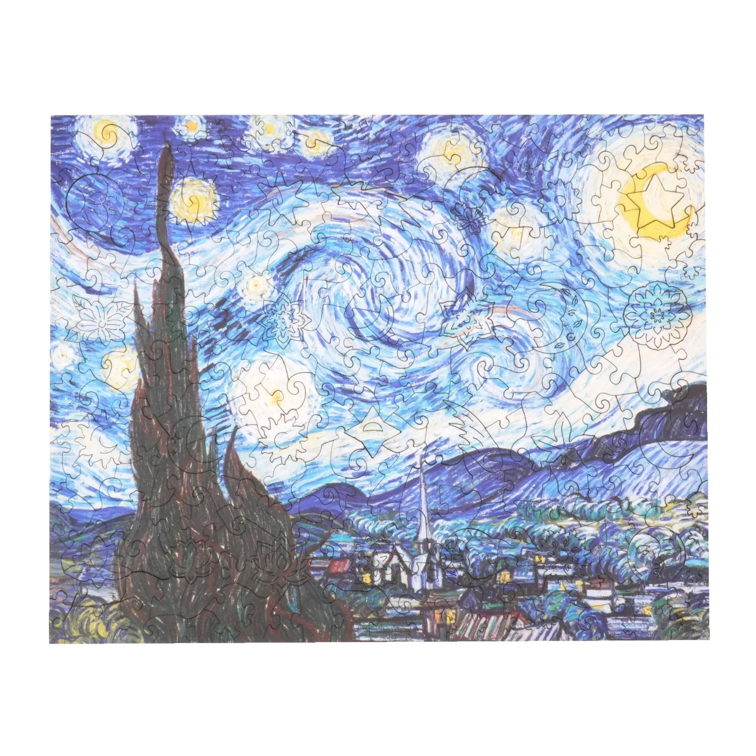 MagicHolz Puzzle Die Sternennacht Vincent van Gogh Holzpuzzle (2D), 250 Puzzleteile, Künstler: Vincent van Gogh