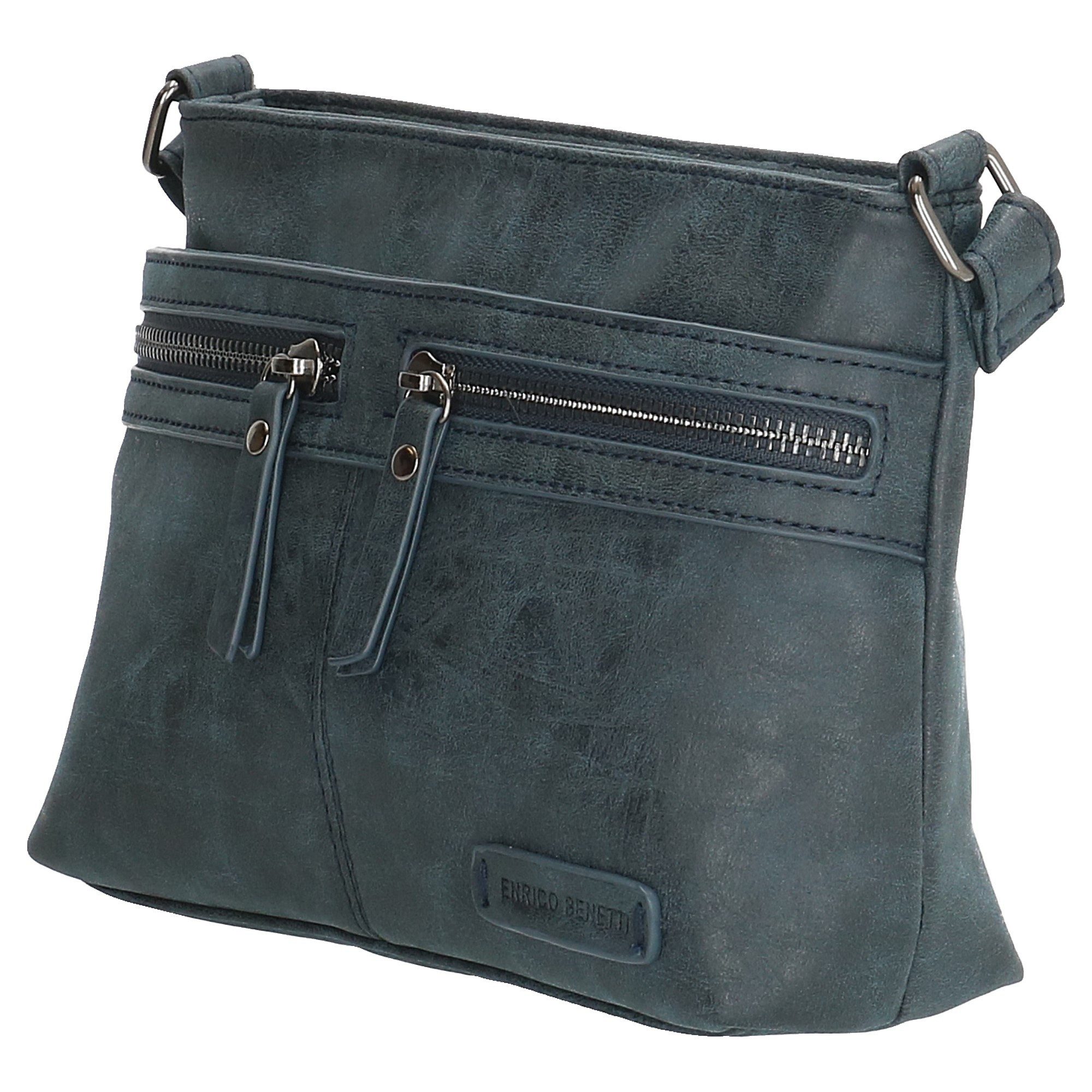 Enrico Benetti Handtasche Damen Umhängetasche mit vielen Fächern blau