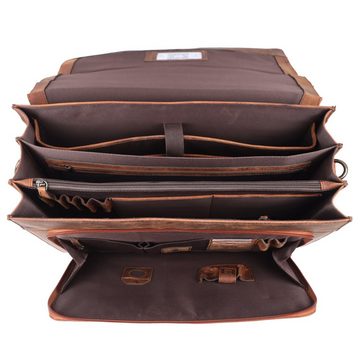 TUSC Aktentasche Tygon, Premium Lehrertasche für Laptop bis 15,6 Zoll im Vintage Stil