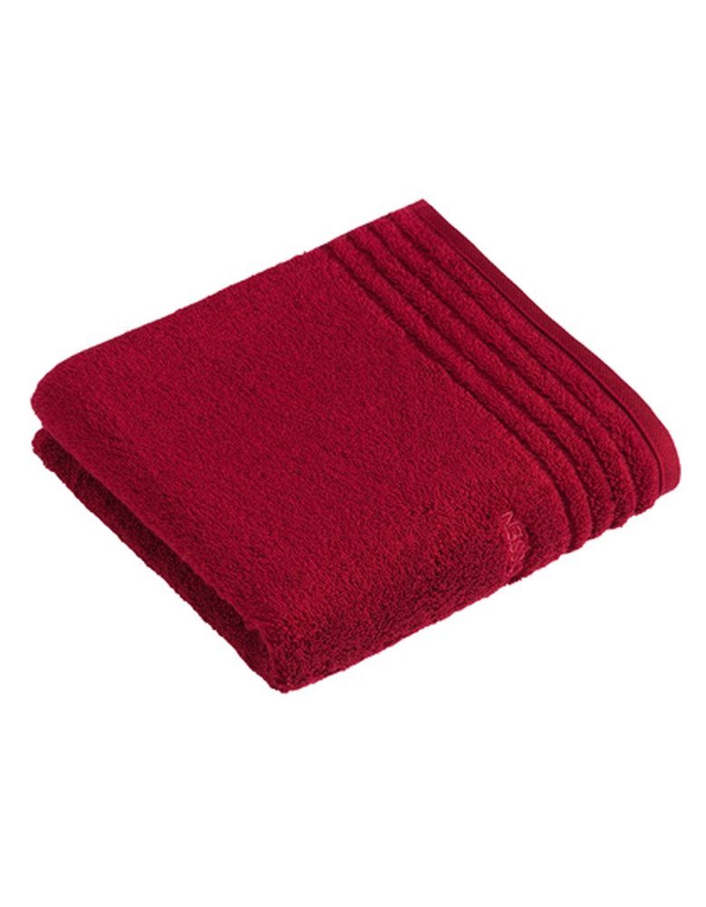 Vossen Handtuch Vienna Style Supersoft (2-St), mit Logo in Bordüre ruby