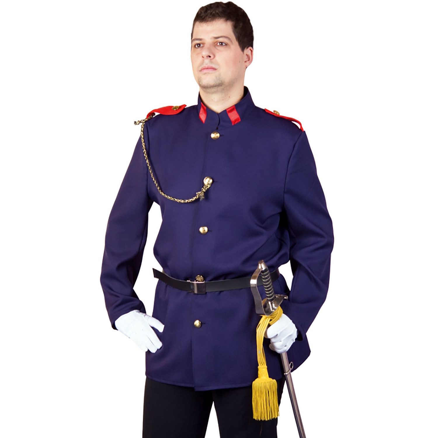 Festartikel Müller GmbH Kostüm Dunkelblaue Gala-Jacke mit Zierkette