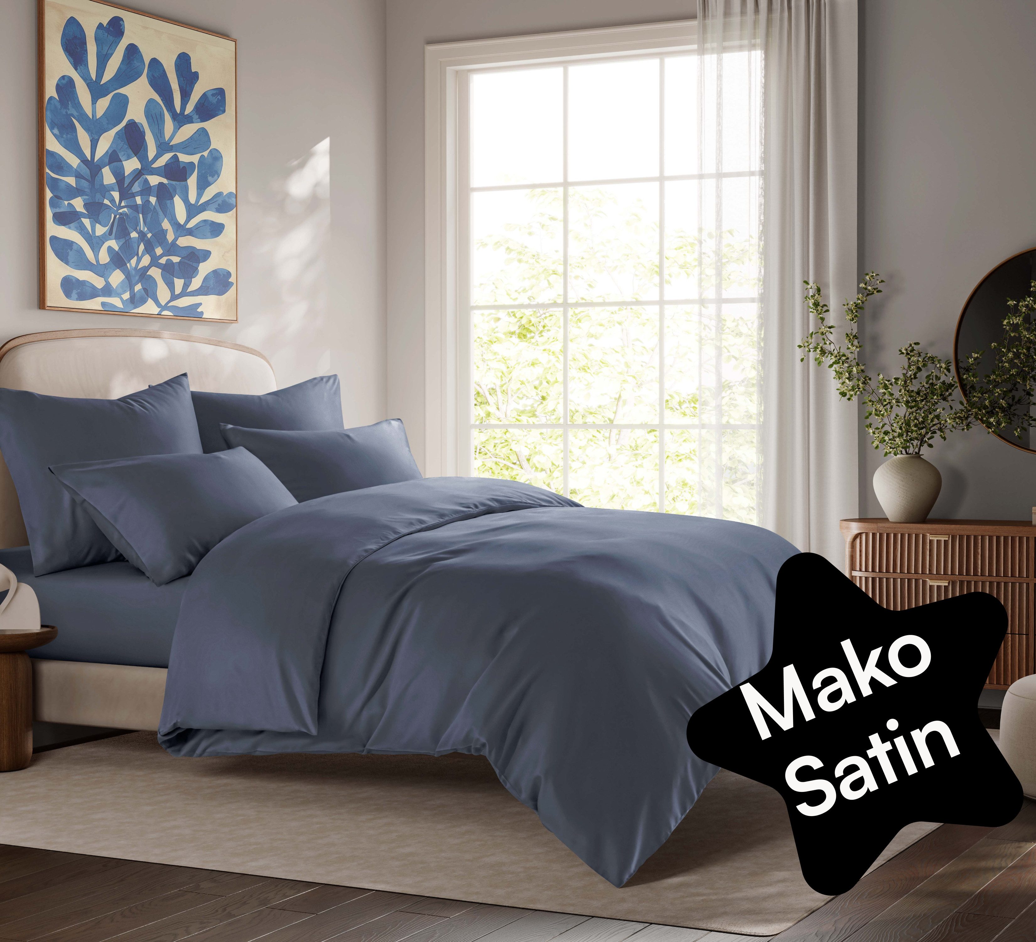 Seralino Bettwäsche Mako Satin Bettwäsche (100% Bio Baumwolle) mit Kissenbe günstig online kaufen