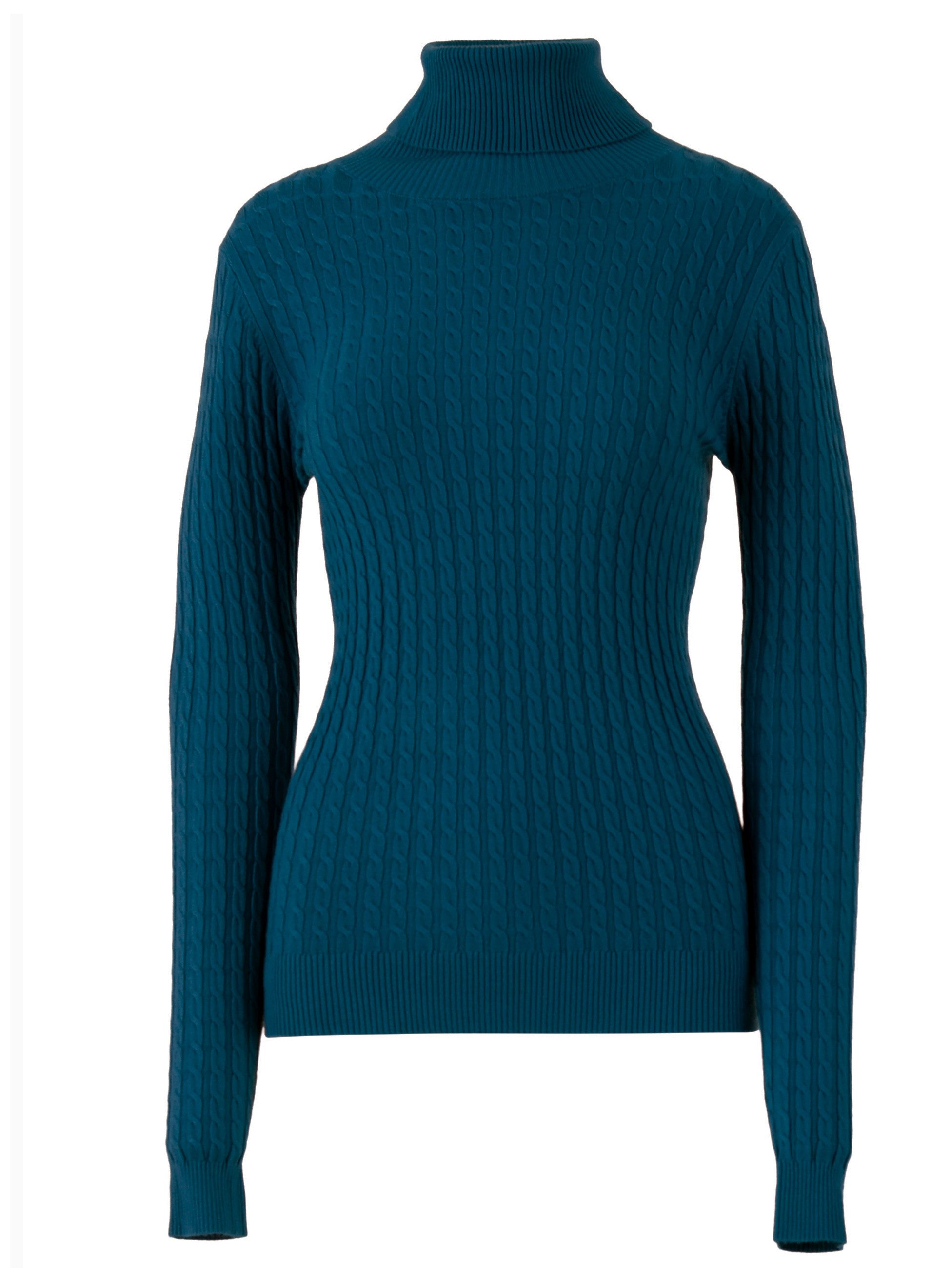 YC Fashion & Style Rollkragenpullover One Size, Zopfmuster, verschiedene Farben in Unifarbe