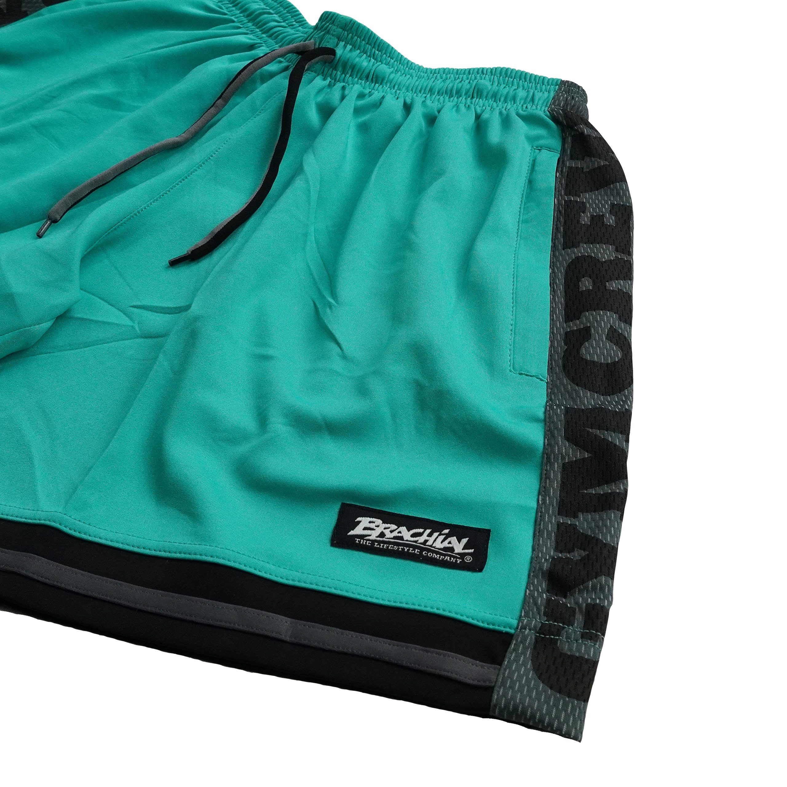 BRACHIAL THE LIFESTYLE COMPANY Trainingsshorts Brachial Short "Colors" grün/grau