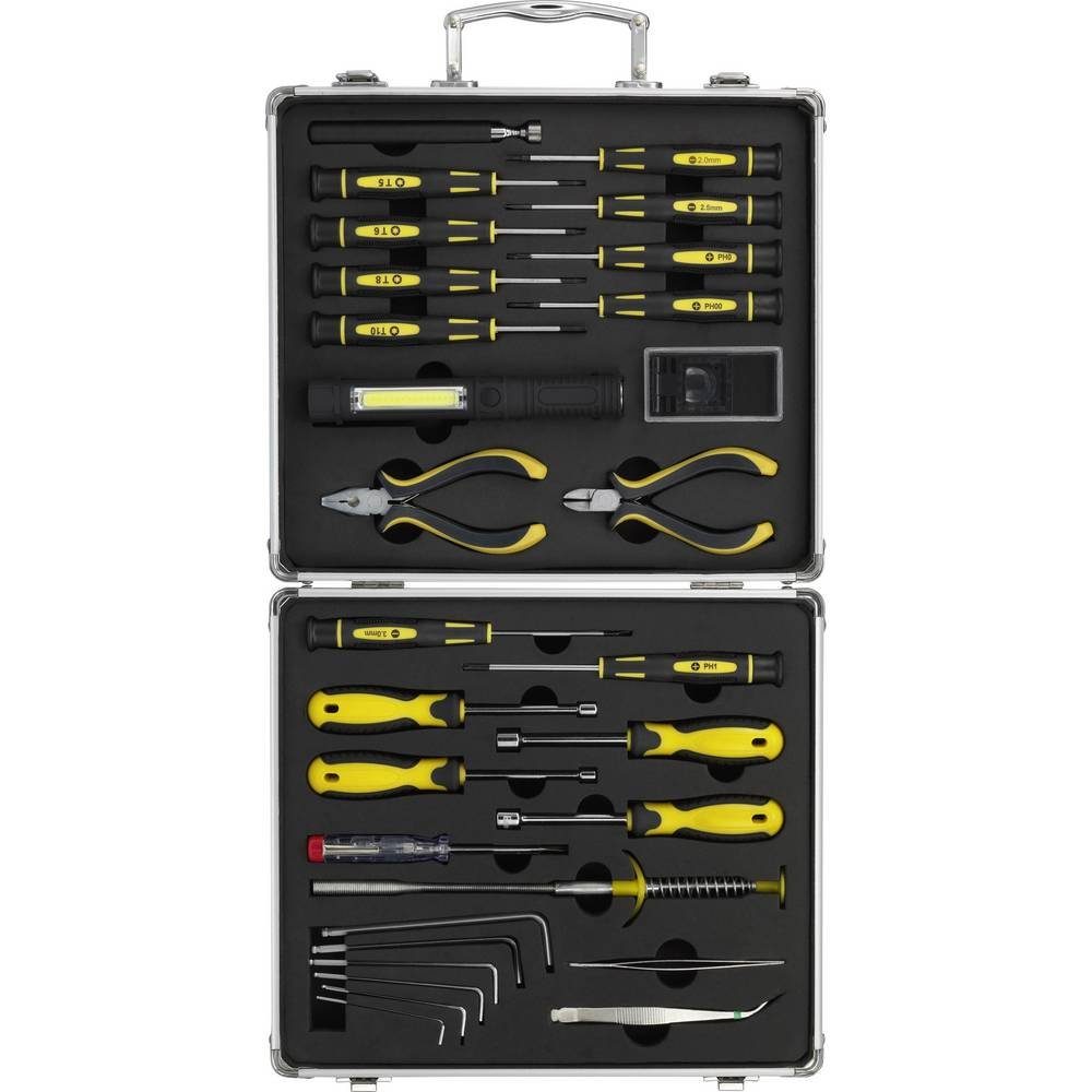 Basetech Werkzeugset 30TLG. FEINMECHANIKER-ELEKTRONIKER-SATZ BT-1954694, im Koffer