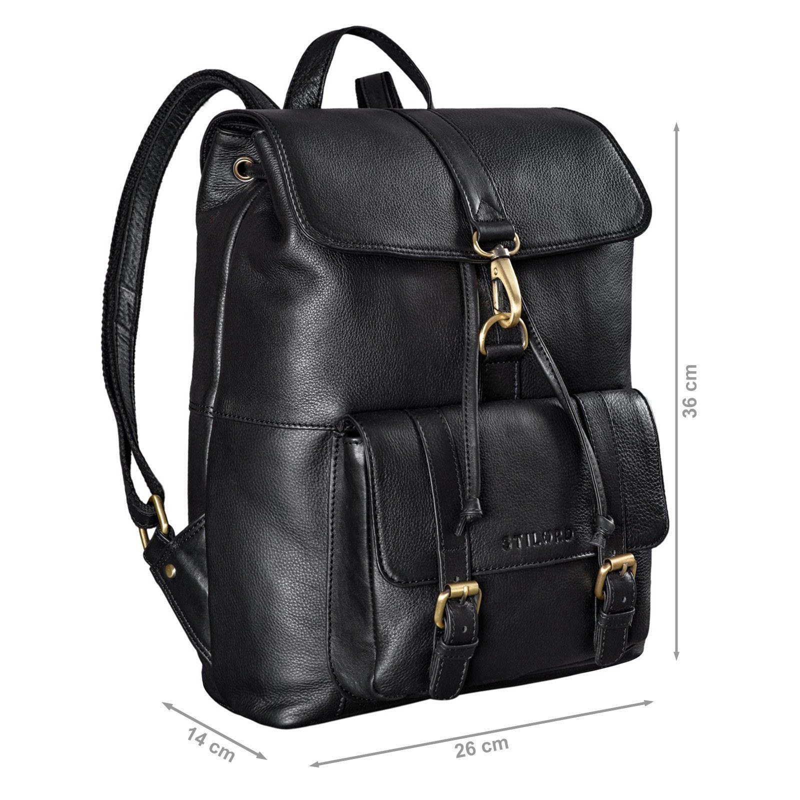 STILORD Cityrucksack "Kacey" Daypack Damen Leder 13.3 Zoll Lederrucksack Unirucksack
