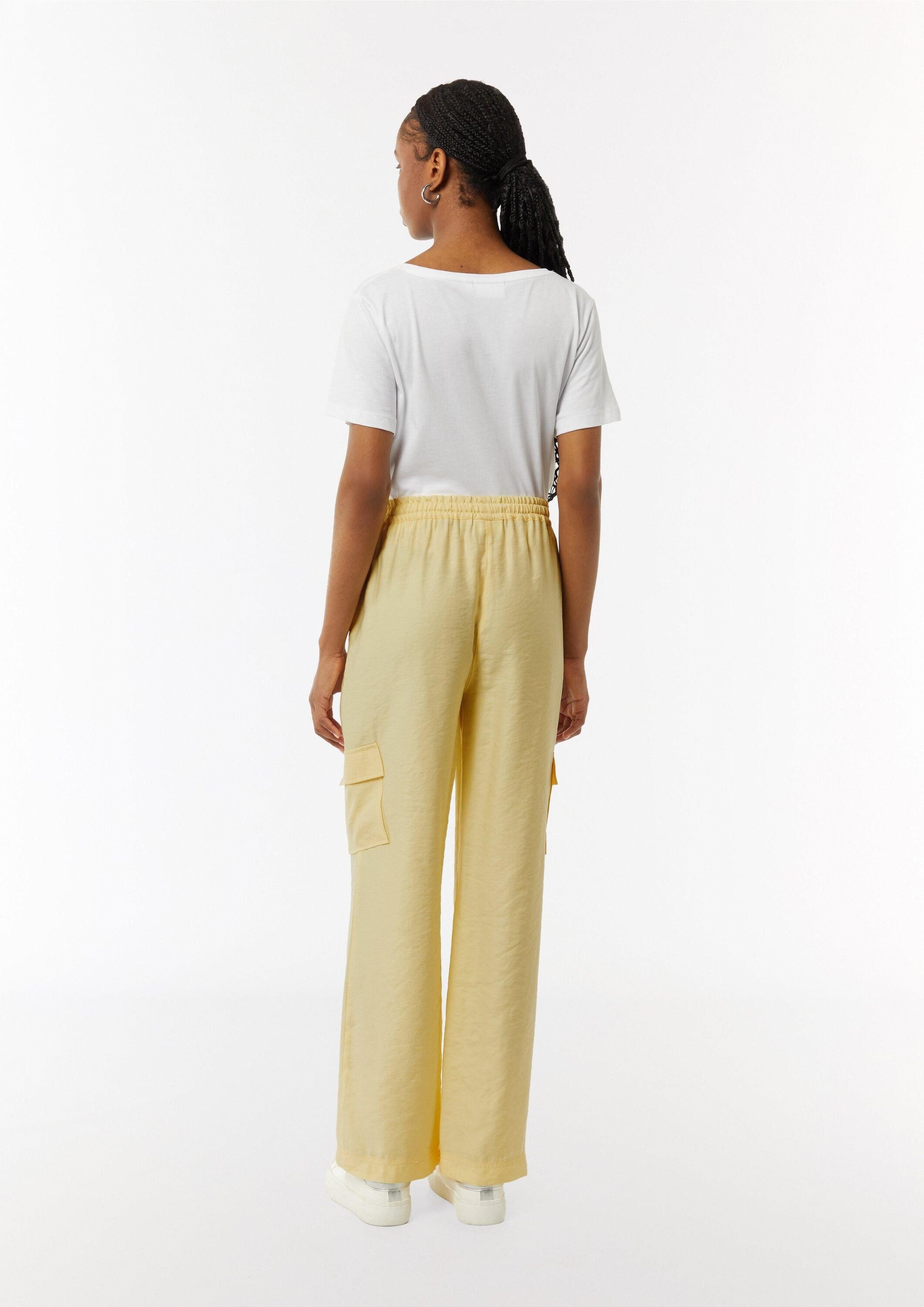 comma Chinos Hose Wide-Leg-Hose mit Cargotaschen