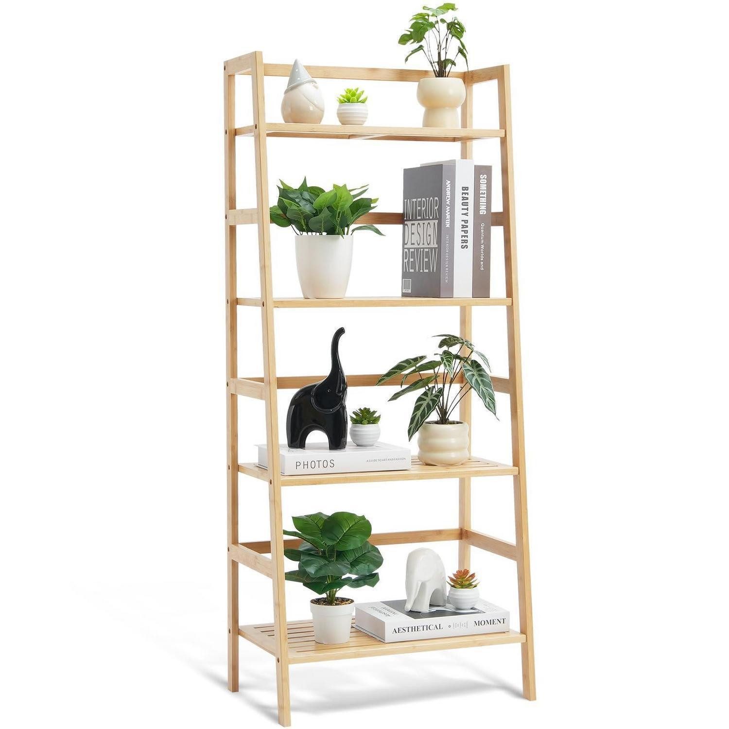 LuxusKollektion Leiterregal Bambus Leiterregal 4-stöckig offen, 1-tlg.