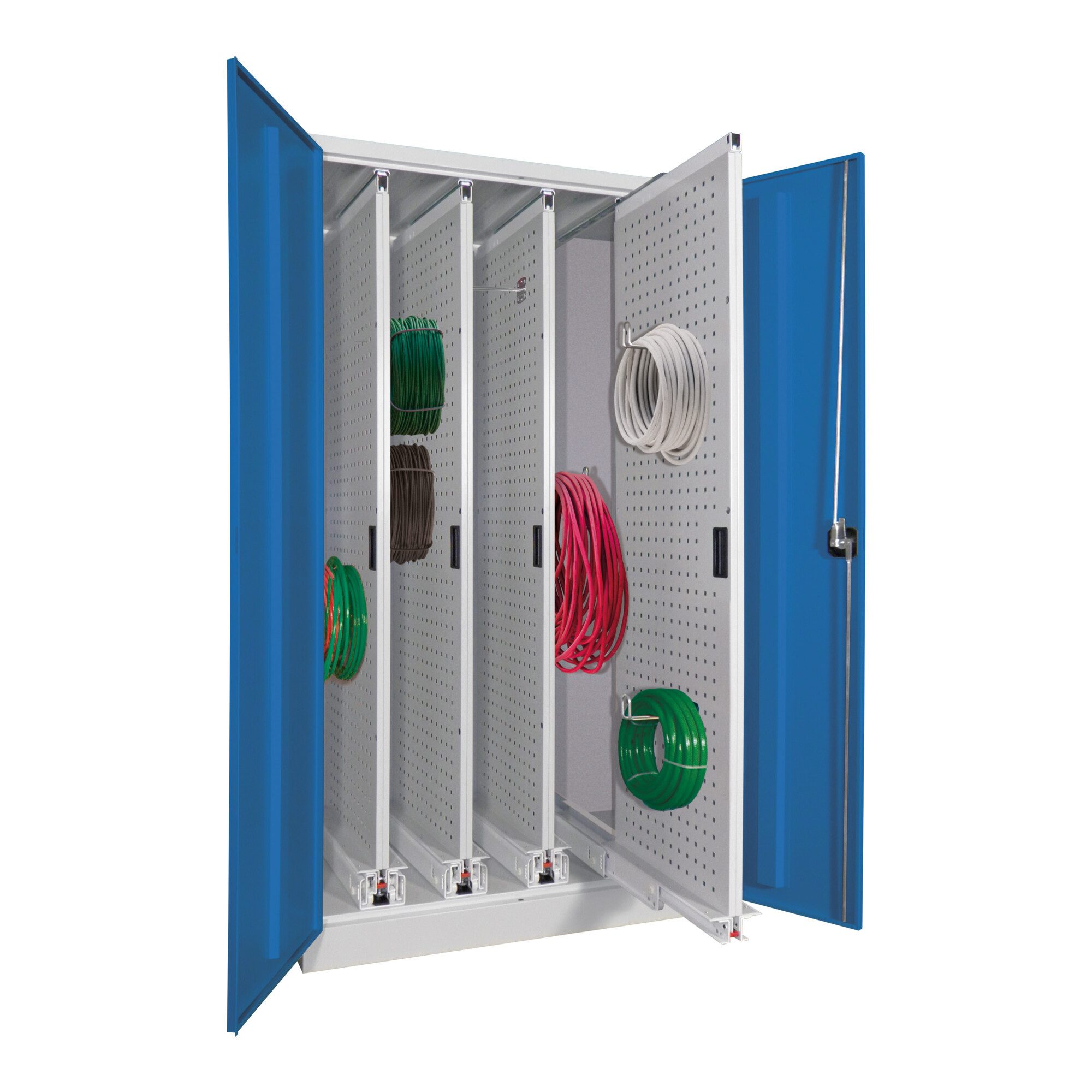 Pavoy Schwerlastregal Pavoy Stahl-Vertikalauszugsschrank, 1950x1000x600, 4 Auszüge, RAL 7035
