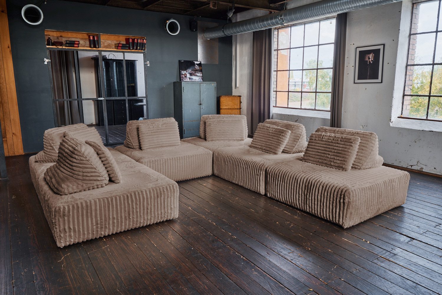 KAWOLA Sofa WIOLO SOFT Cord Sofa - Modular - Komfortabel & Flexibel - Wohnzimmer, Modulsofa. Weicher Breitcord. Abziehbar & vielseitig. 6 Module.