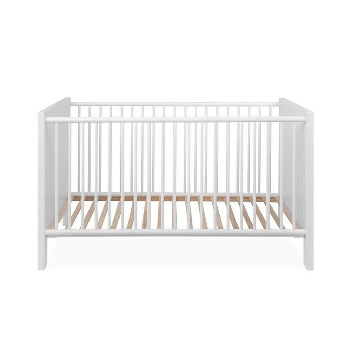 expendio Babymöbel-Set Landström 181 (Spar-Set 2-St) weiß 70x140cm Landhausstil mit Schlupfsprossen höhenverstellbarer Rost PP9216