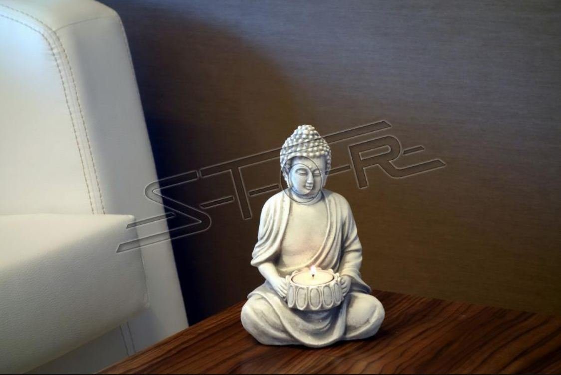 JVmoebel Skulptur Buddha Skulptur Teelichter Kerze Ständer Große Skulptur Garten | Skulpturen