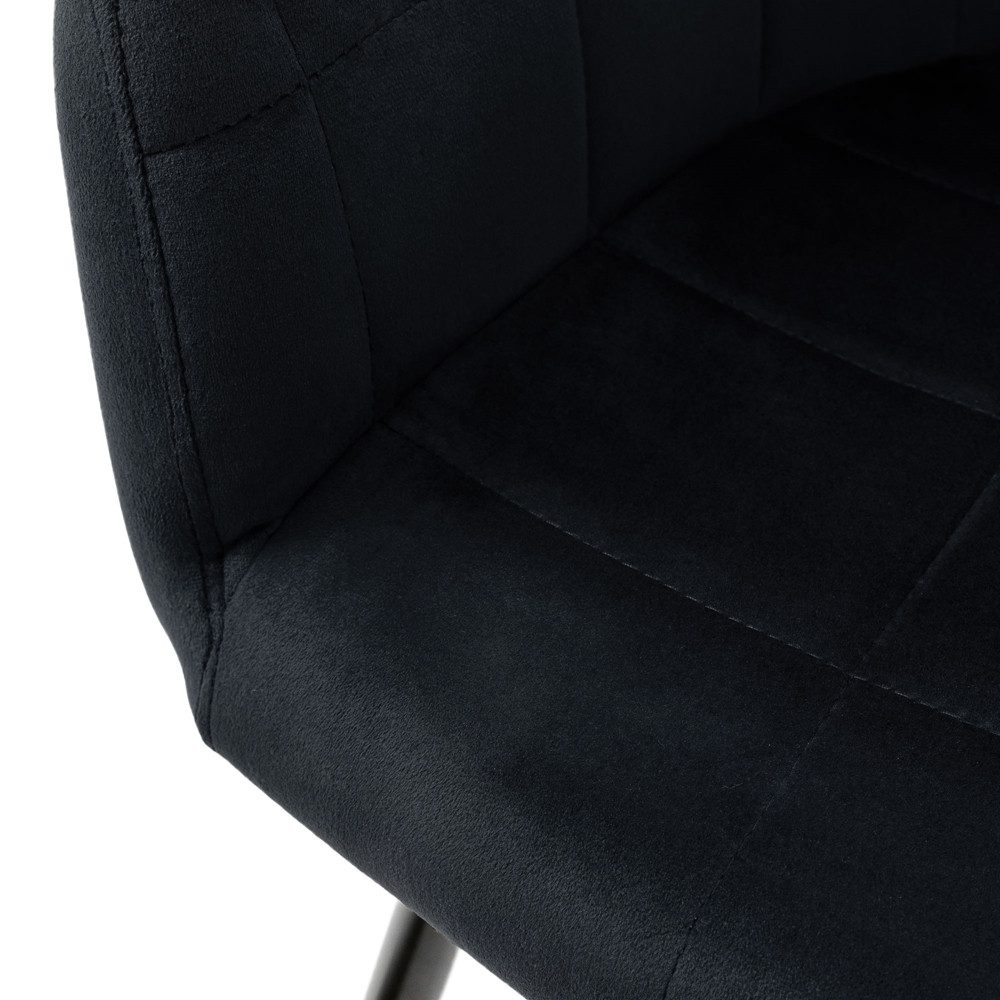 ML-DESIGN Stuhl Esszimmerstuhl ergonomisch & gepolstert, Esstischstuhl mit Rückenlehne (2 St), Wohnzimmerstuhl Schwarz Samtbezug Küchenstuhl Polsterstuhl – Bild 5 von 5