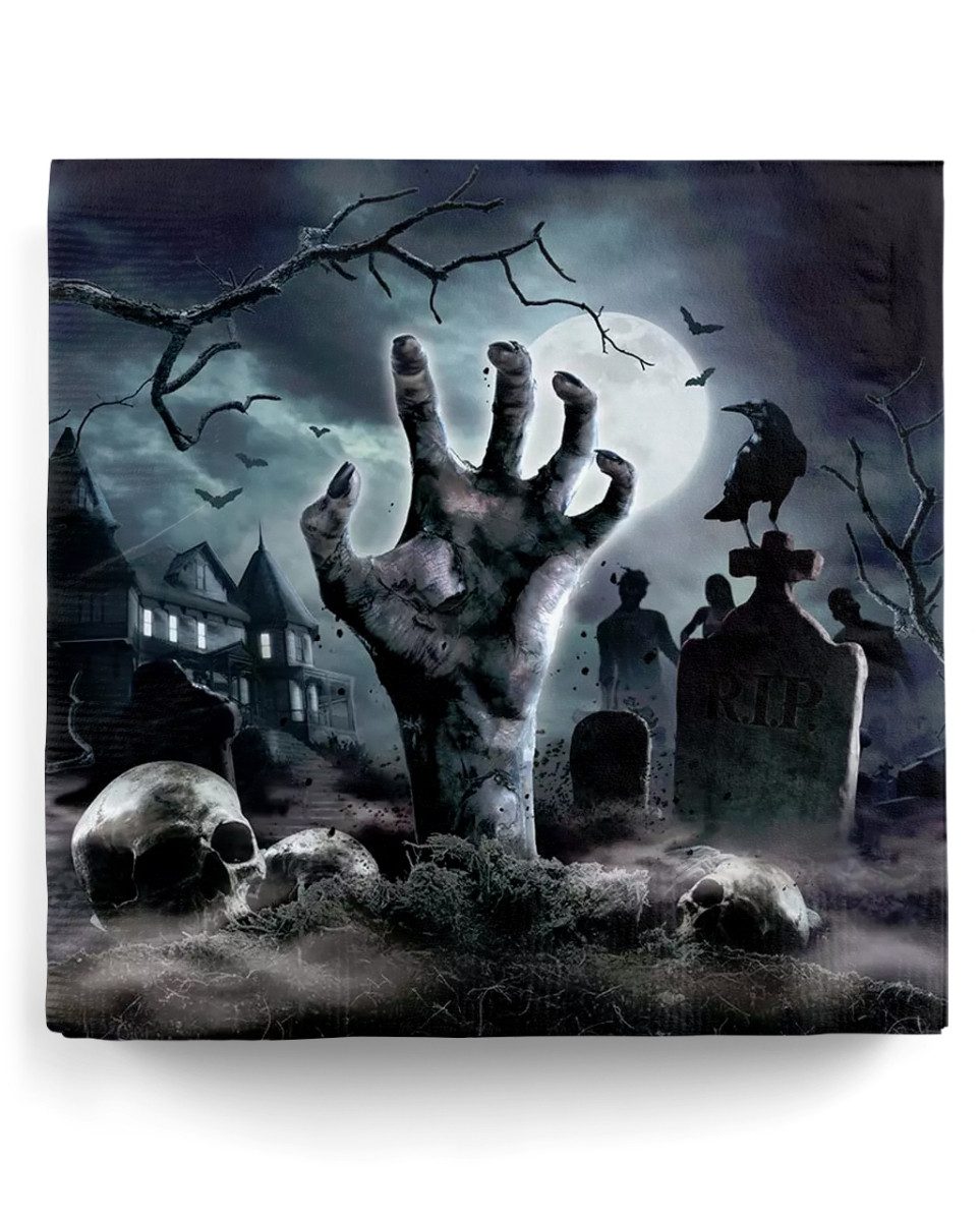 Horror-Shop Papierserviette Zombie Friedhof Papier Servietten für Halloween 12