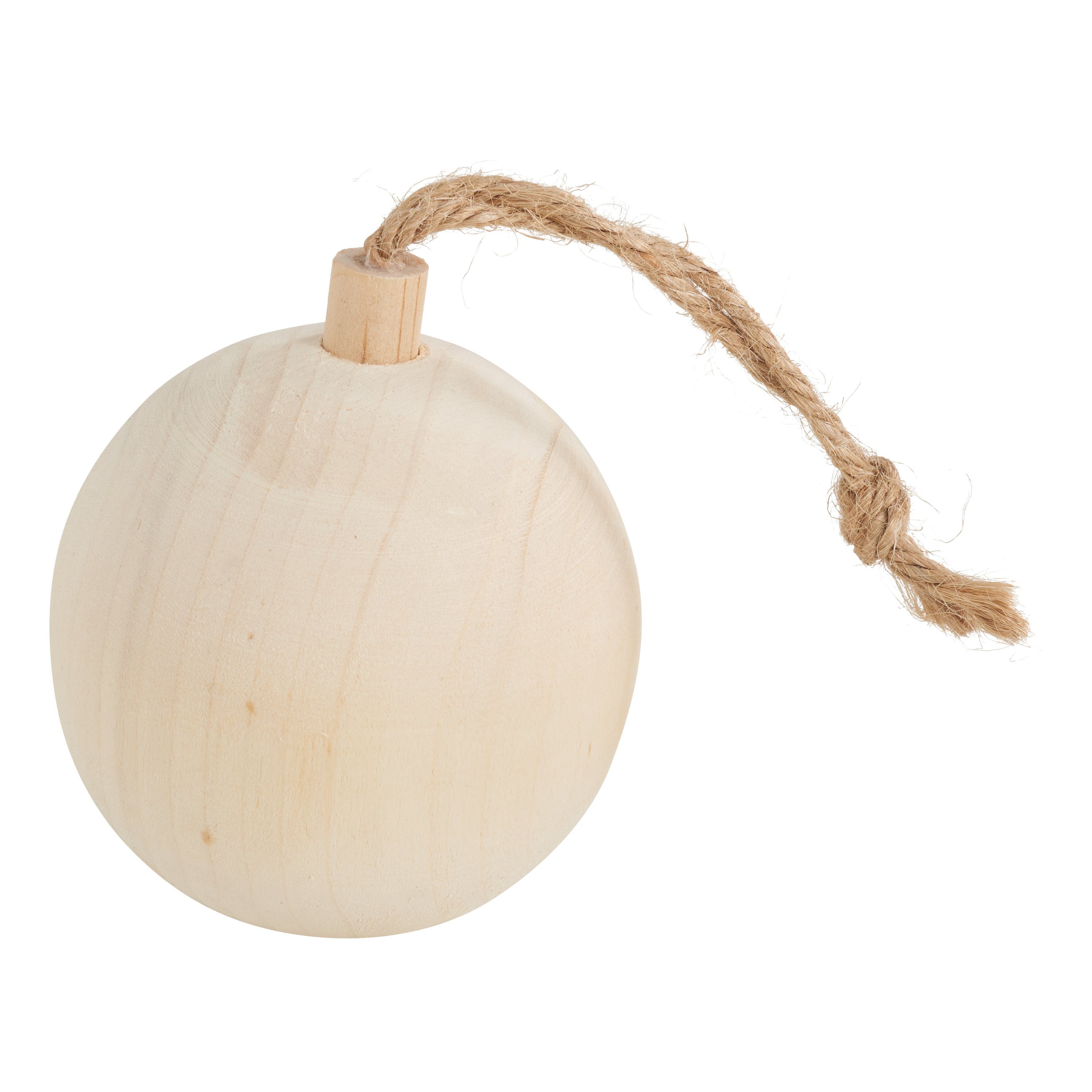 creativ company Dekoobjekt Holz-Weihnachtskugel rund, verschiedene Größen