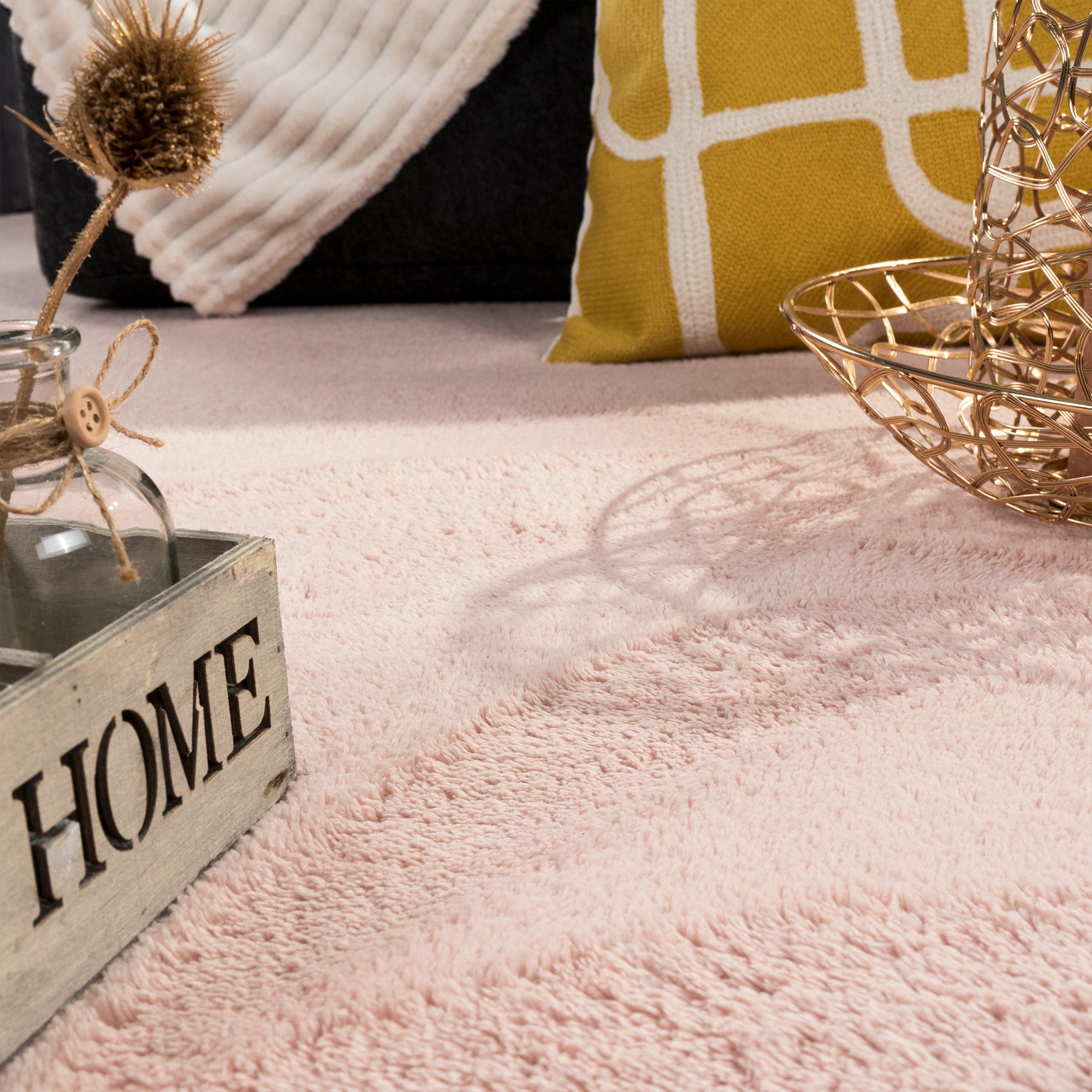 Carpetia Teppich Moderner rosa Teppich samtig weich pflegeleicht, rechtecki günstig online kaufen