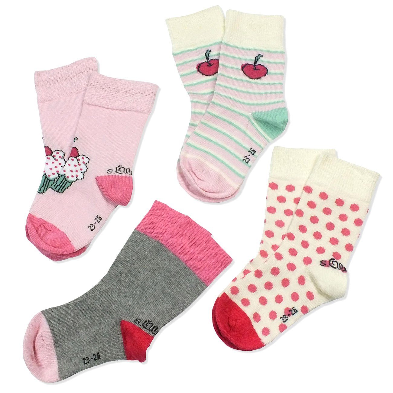 s.Oliver Langsocken S20292 (Set, 4-Paar, 4 Paar) Kinder Socken, Baby & Mädchen mit Baumwolle, Kindersocken