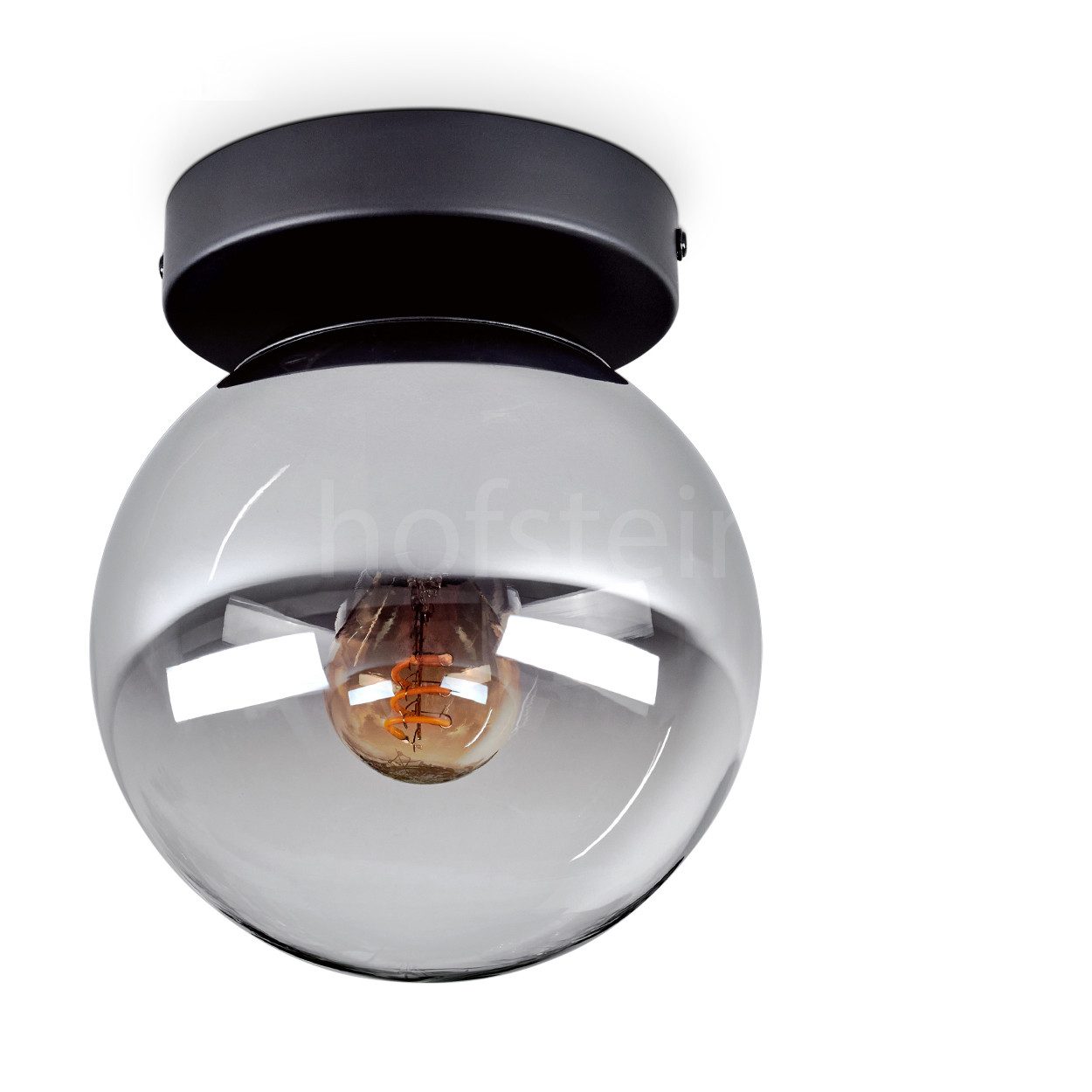 hofstein Deckenleuchte Deckenlampe aus Metall/Glas in Schwarz/Chromfarben/K günstig online kaufen