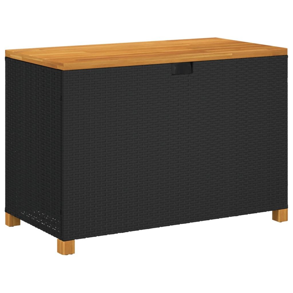 vidaXL Auflagenbox 110 x 55 x 63 cm Kissentruhe Kissenbox Auflagentruhe Gartenbox Schwarz