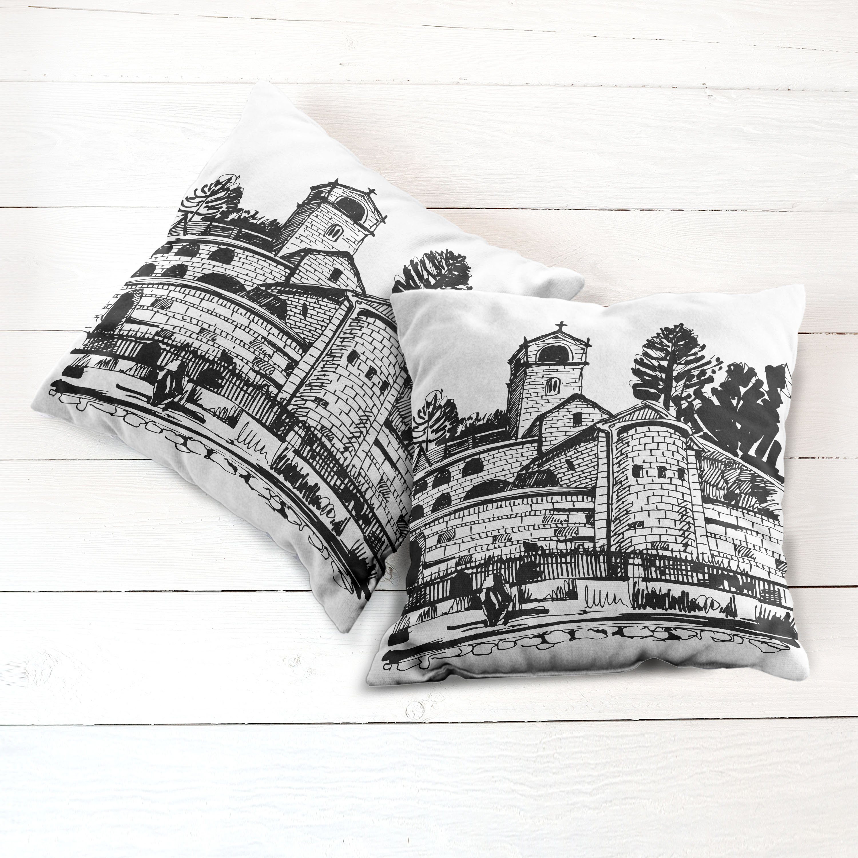 Kissenbezüge Modern Stück), Digitaldruck, in Montenegro Abakuhaus Hauptstadt Accent Stadt (2 Doppelseitiger