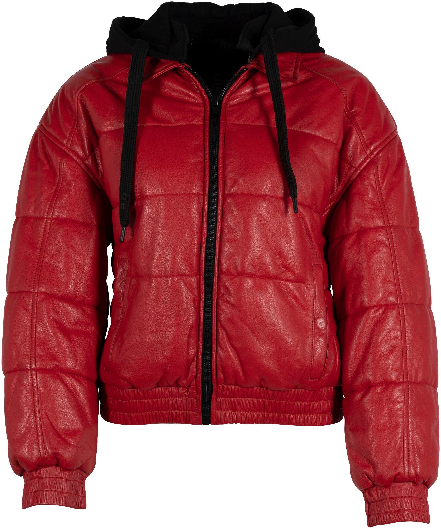 Gipsy Lederjacke G2WDacana OS mit Kordelzug rot