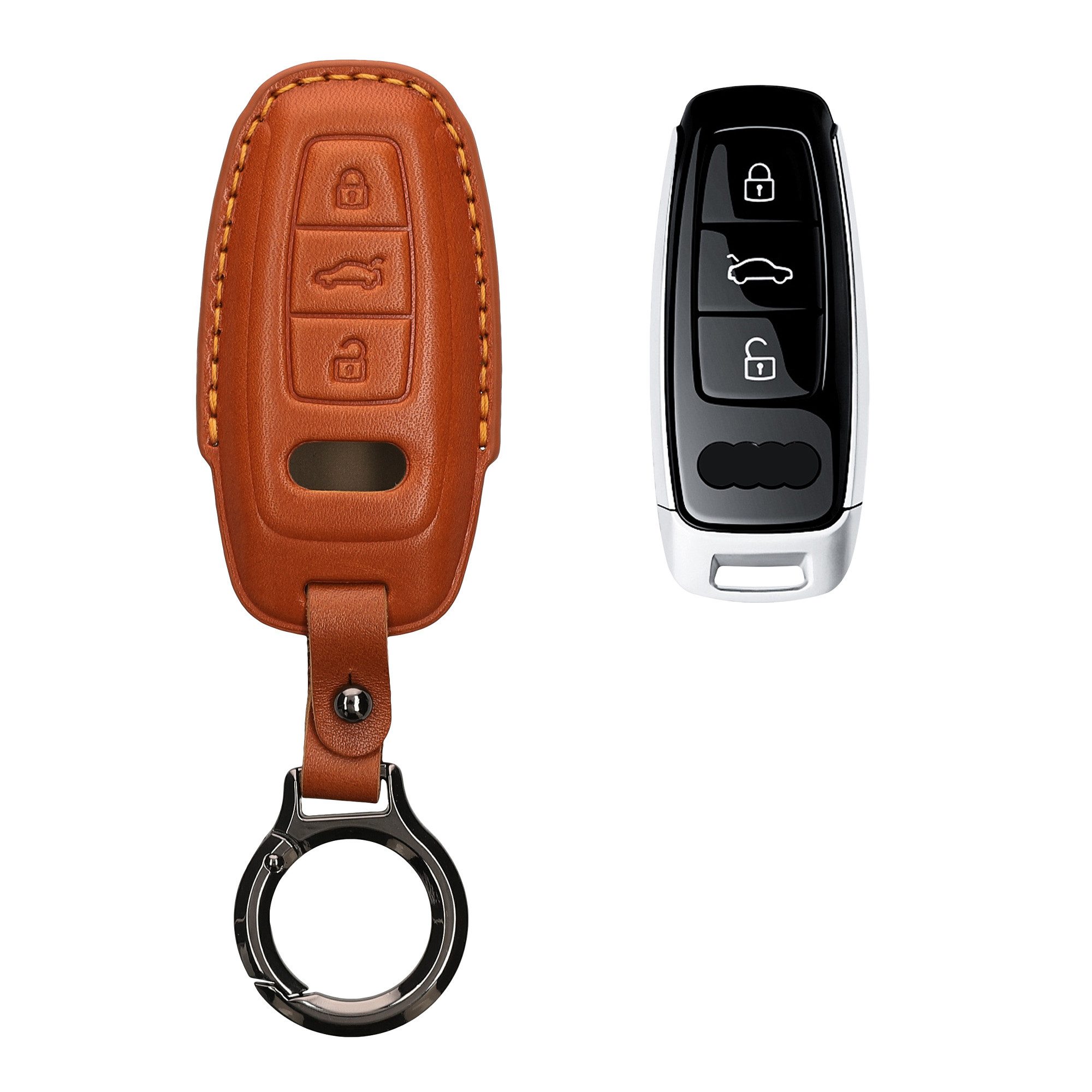 kwmobile Schlüsseltasche Hülle für Audi A6 A7 A8 Q7 Q8 3-Tasten Autoschlüss günstig online kaufen