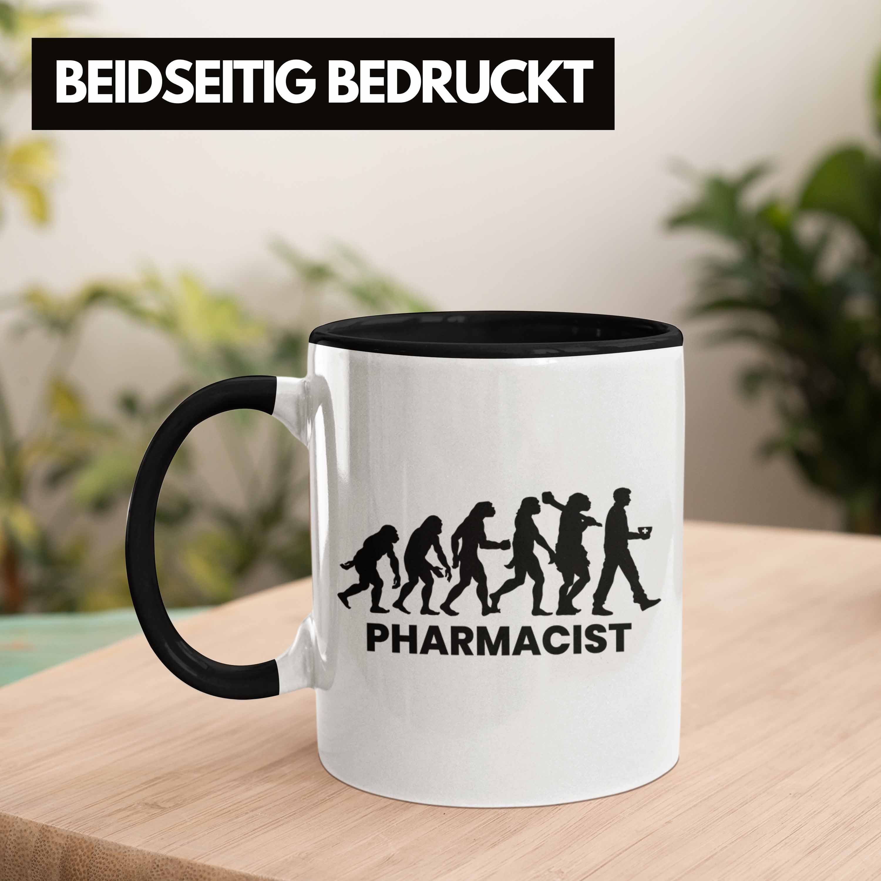 Evolution Trendation Apotheker Geschenkidee Geschenk Kaffeetasse - Tasse Apothekerin Tasse Trendation Schwarz