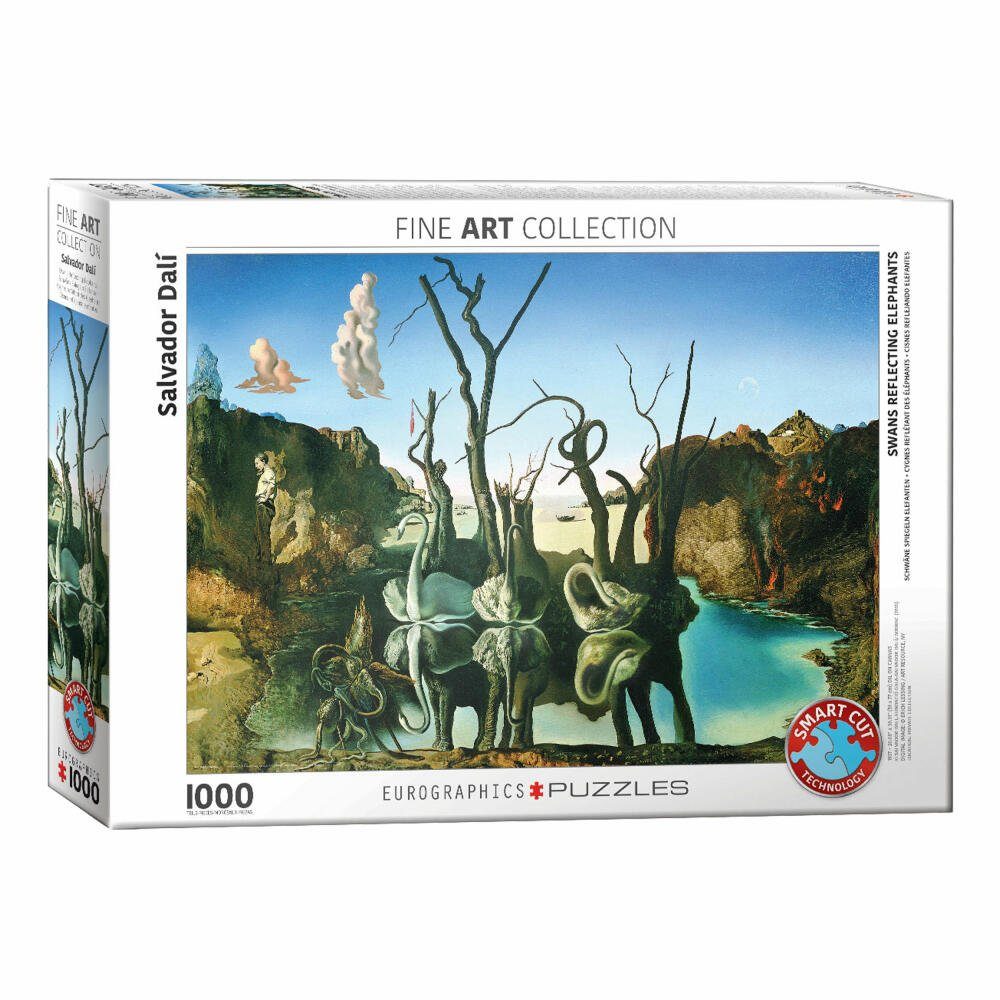 EUROGRAPHICS Puzzle Schwäne spiegeln Elefanten von Salvador 1000 Dali, Puzzleteile
