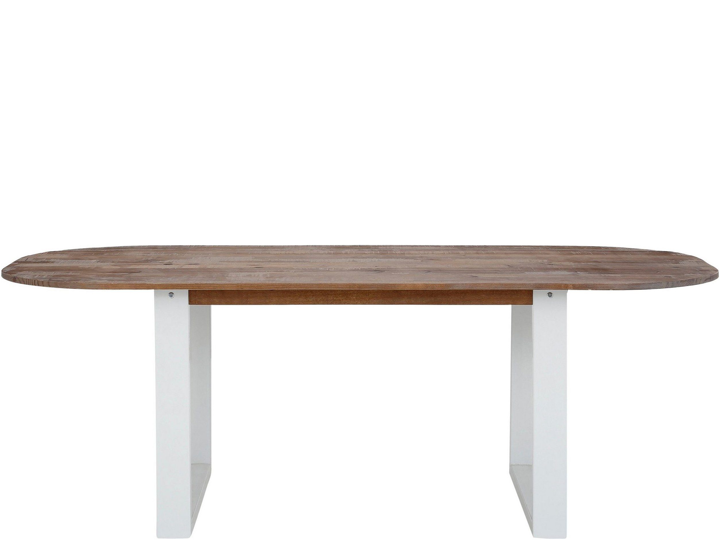 Laslo, Tisch aus Massivholz Metall Esstisch loft24 Kufengestell Kiefer ovaler aus mit