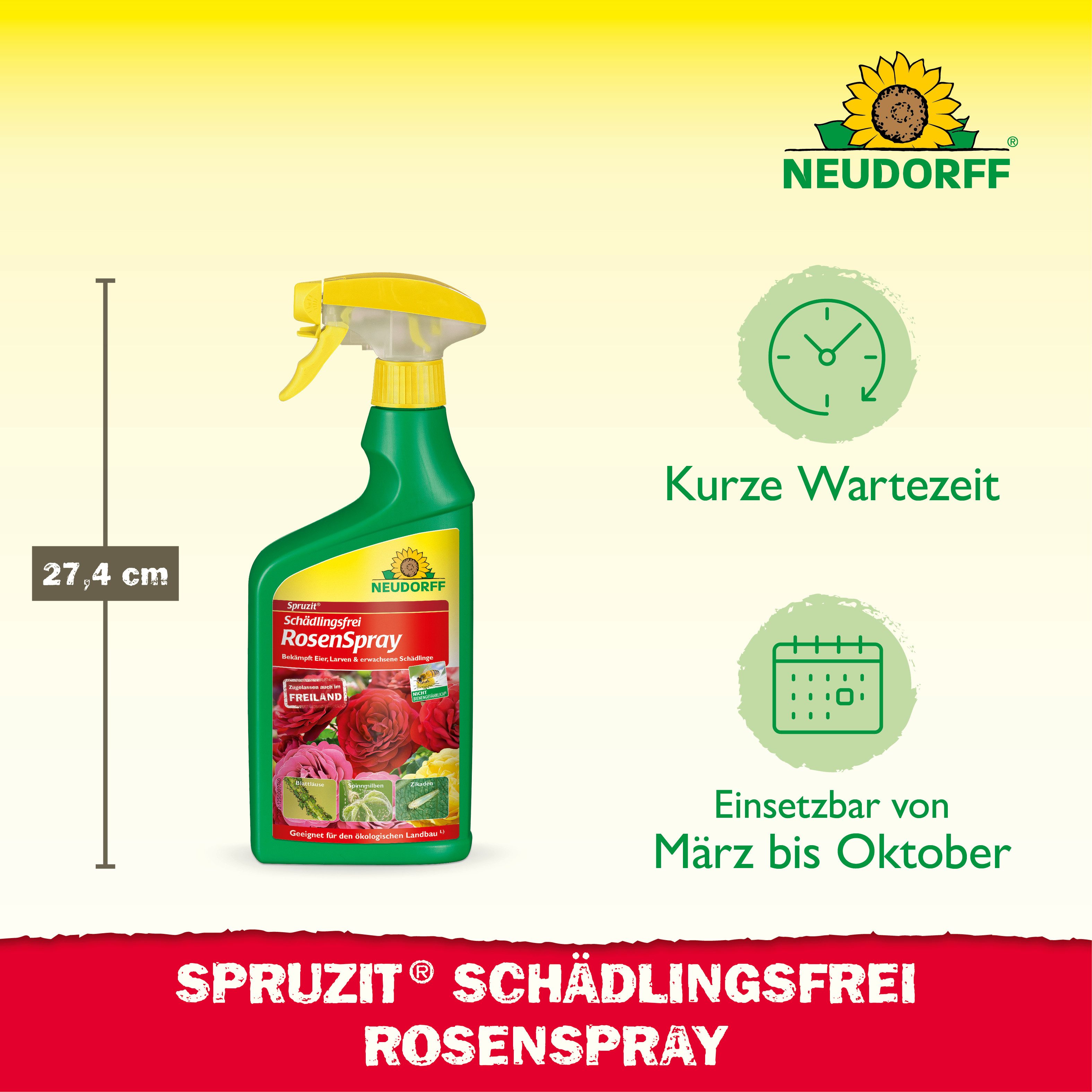 Neudorff Insektenspray Spruzit AF Schädlingsfrei RosenSpray 750 ml, 0.75 l, Für Rosen & Zierpflanzen im Freiland, Anwendungsfertiges Spray gegen Schädlinge an R – Bild 3 von 5