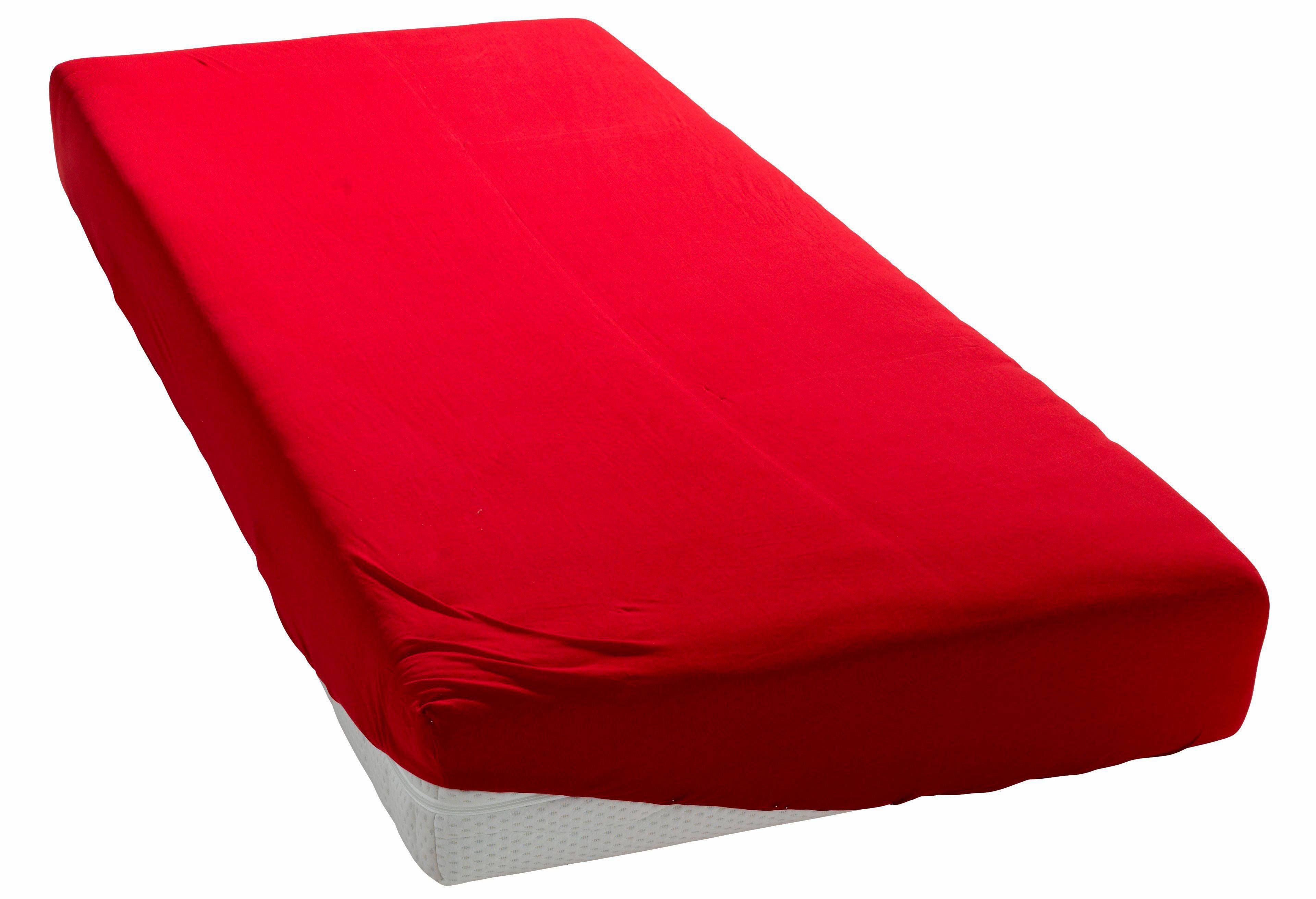 OTTO home Spannbettlaken PAPRIKA Microfaser-Jersey und warme Fleece-Qualität, Microfaser-Jersey, Gummizug: rundum, (1 Stück), Bettlaken Laken Spannbettuch, schn – Bild 2 von 5