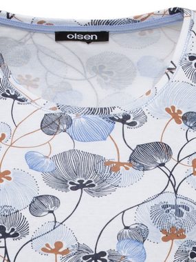 Olsen Rundhalsshirt mit künstlerischem Blumenprint