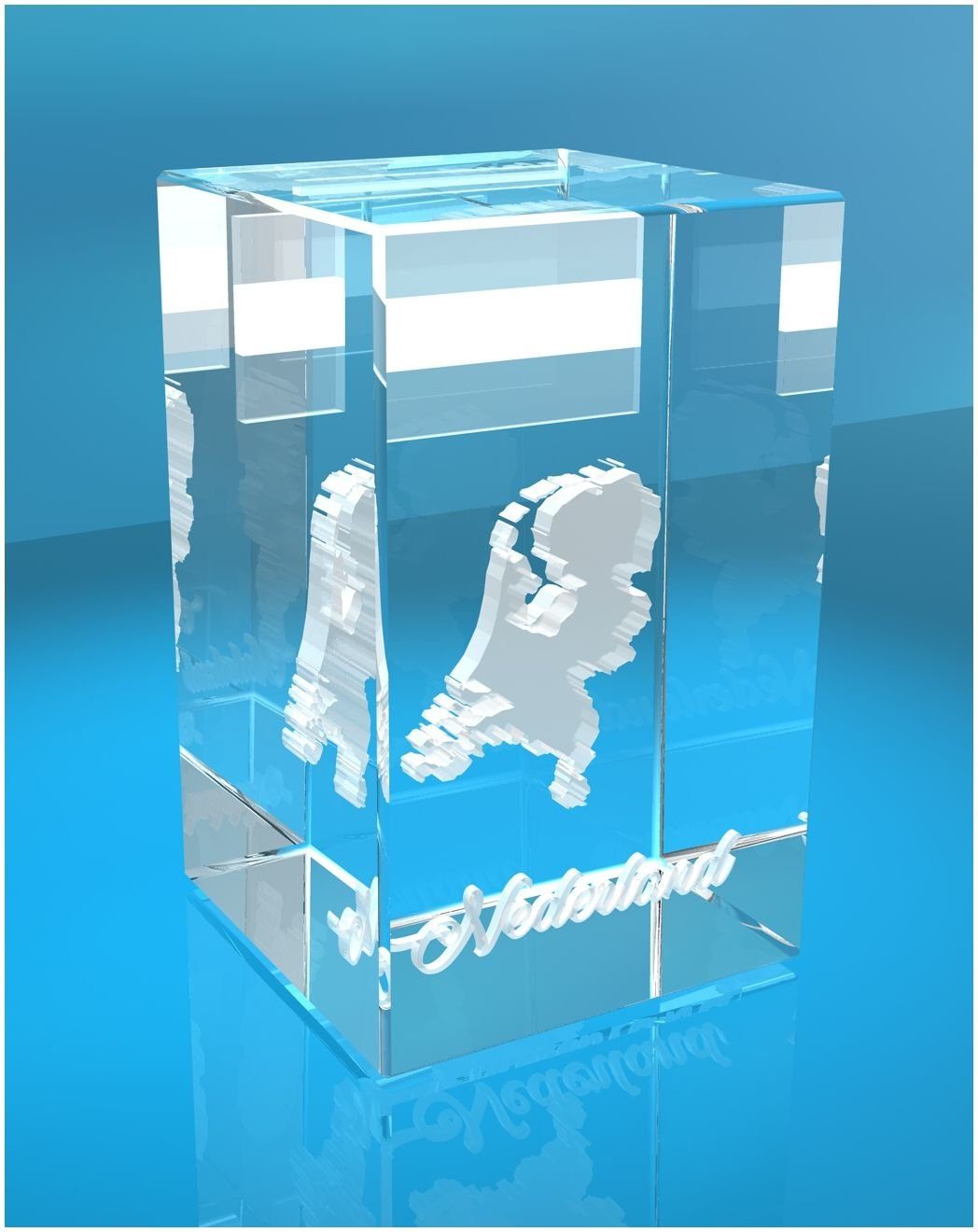 Made Geschenkbox, in I Dekofigur Glasquader Niederlande, Hochwertige VIP-LASER Germany, 3D Familienbetrieb