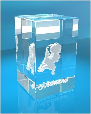 VIP-LASER Dekofigur 3D Glasquader I Niederlande, Hochwertige Geschenkbox, Made in Germany, Familienbetrieb