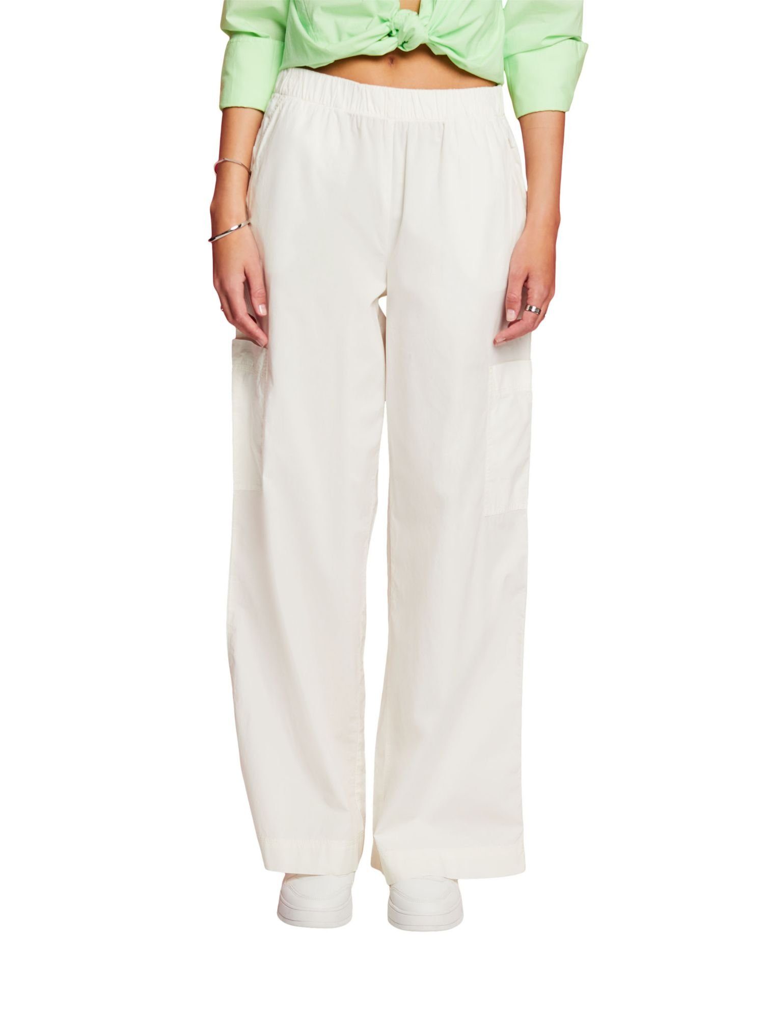 Stoffhose Pull-on-Cargohose, Baumwolle Esprit 100 % OFF WHITE