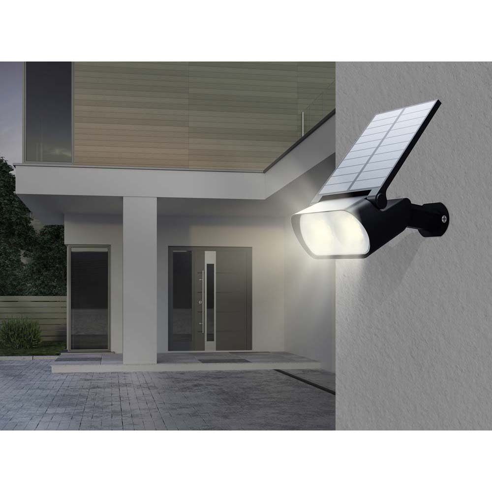 GLOBO LIGHTING LED Solarleuchte, LED-Leuchtmittel fest verbaut, Neutralweiß, Solarleuchte Steckleuchte Gartenleuchte LED Wandmontage Erdspieß IP65
