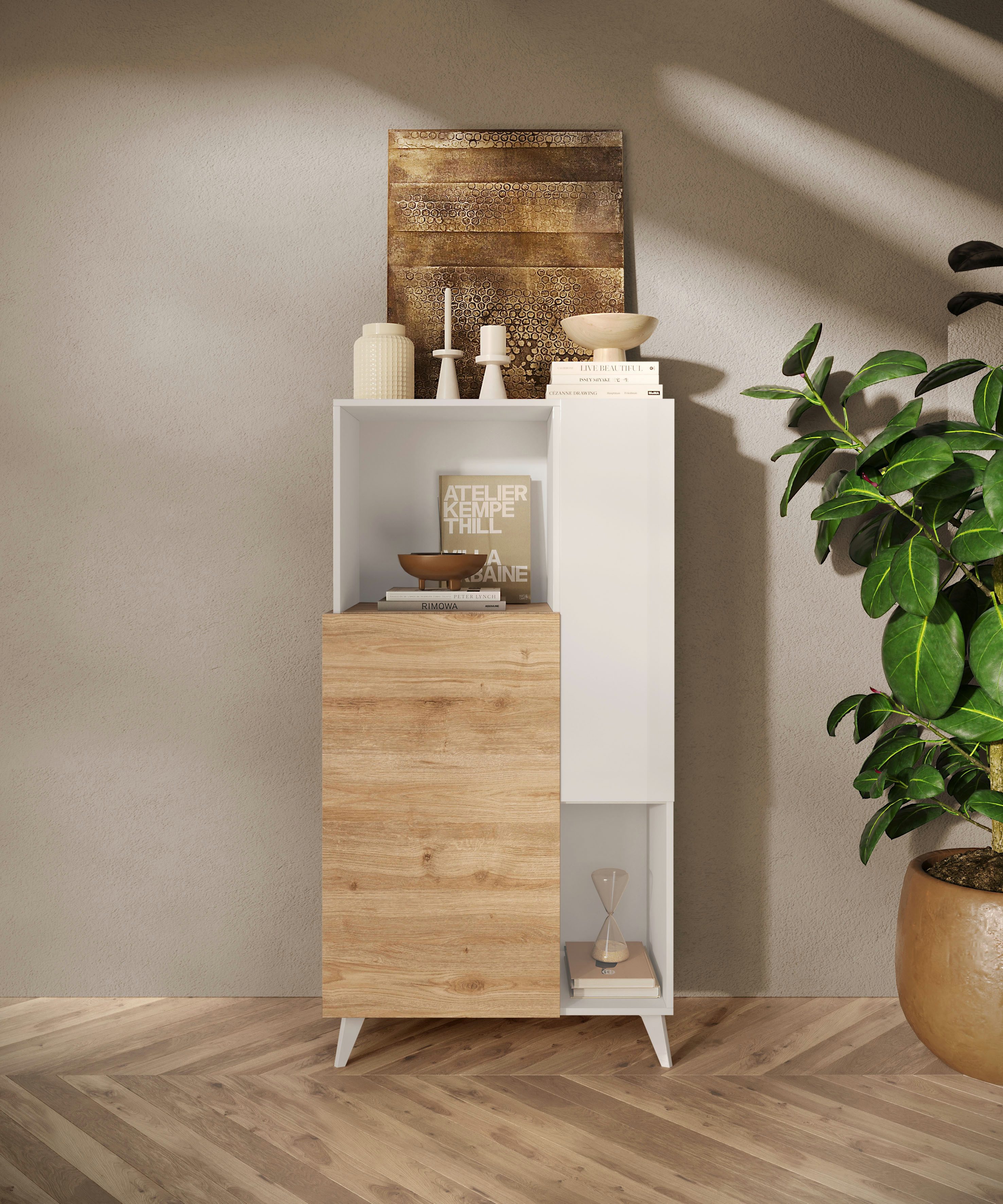 INOSIGN Highboard Monaco Höhe 154 cm, Stauraumschrank mit 2 Türen (4 Fächer günstig online kaufen