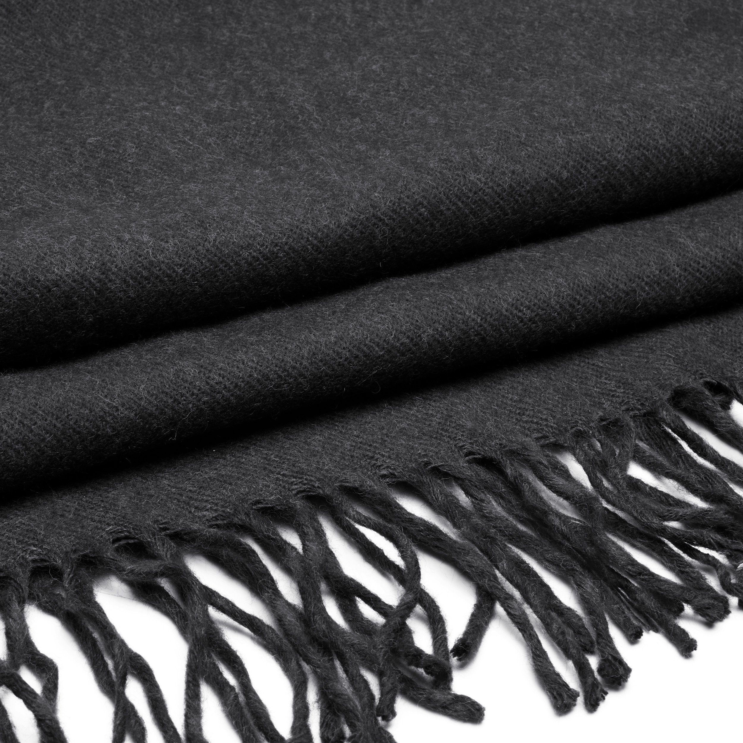 BRUBAKER Schal Cashmirillo Kuschelschal 30/40 x 180 cm Lang Leicht Warm Kuschelig, (Uni-Farben, 1-St. Herbst und Winterschal), Stola Tuch Schal mit Fransen für Damen und Herren