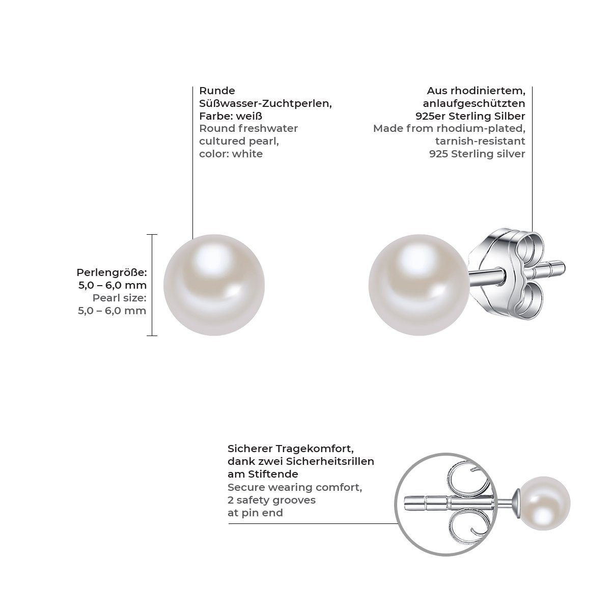 Valero Pearls Perlenohrringe silber, aus Süßwasser-Zuchtperlen günstig online kaufen