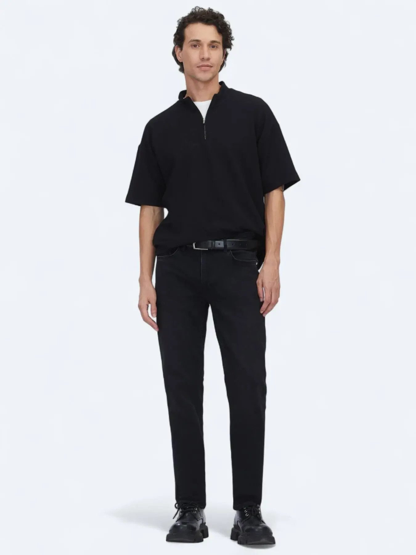 KİP Jeanslatzhose Schwarze Velours Slim Fit Jeans