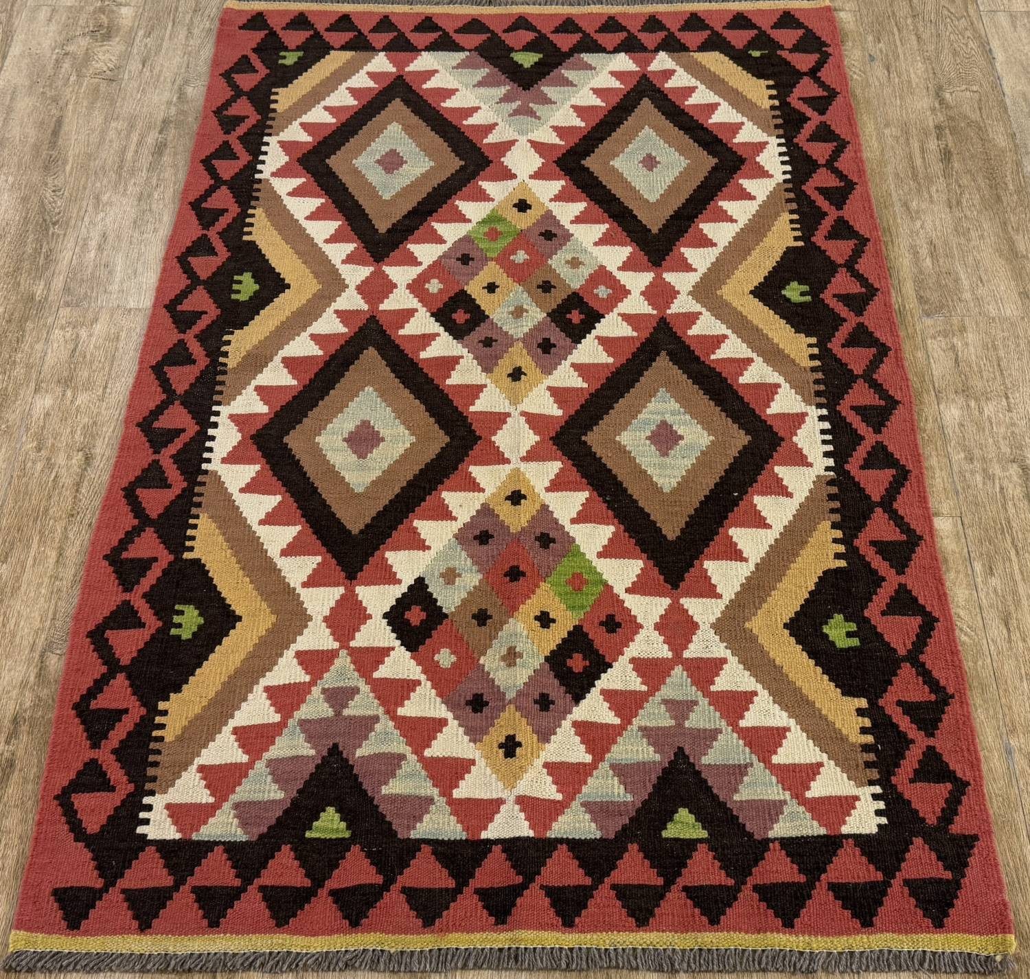 Rug Studios Teppich KELIM ORIGINAL HANDGEARBEITET, Rechteckig, Höhe: 5 mm, Handgefertigt, 101 x 153 cm, Multi