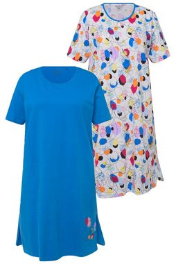 Ulla Popken Bigshirt Bigshirts 2er-Pack Punkte Rundhals Halbarm