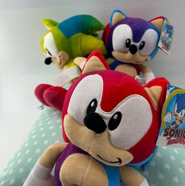 Sonic SEGA Kuscheltier Sonic The Hedgehog SEGA 30 cm Sonic Kuscheltier Rainbow rot (1-St), Super weicher Plüsch Stofftier Kuscheltier für Kinder zum spielen