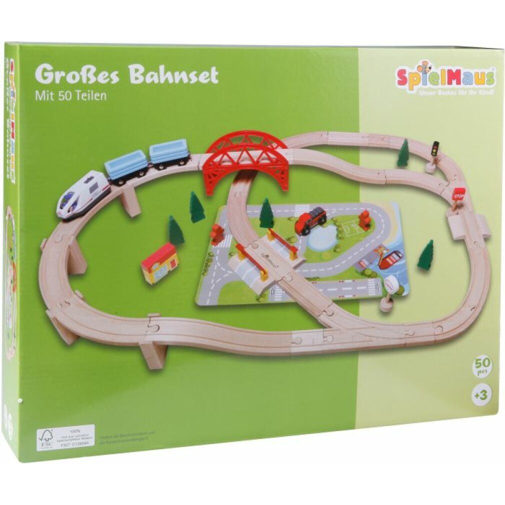 Vedes Spielzeugeisenbahn-Erweiterung Beeboo Eisenbahn Spielset 50 teilig