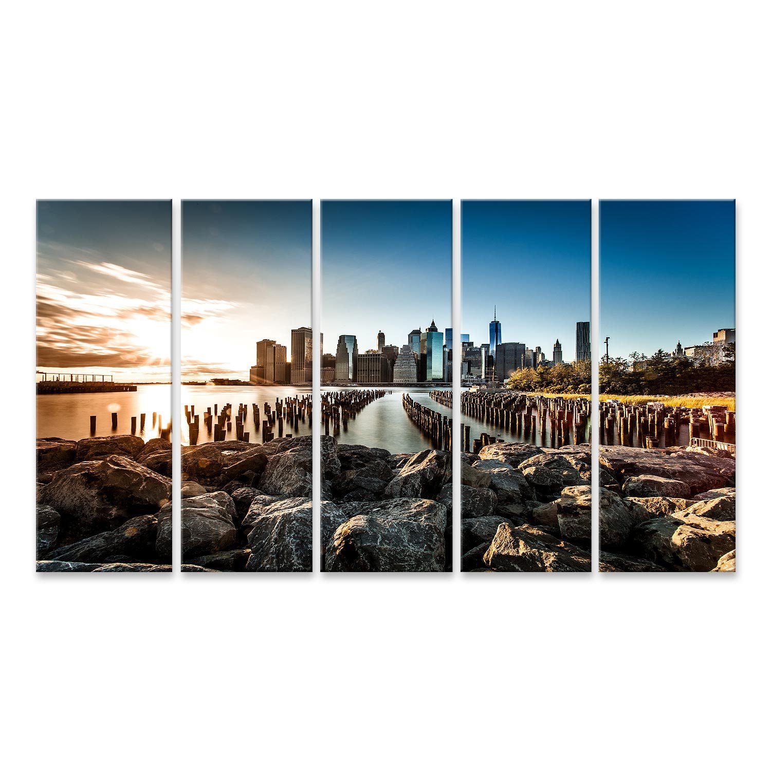 Leinwandbild Bild auf Leinwand Lower Manhattan New York City Wandbild Poster Kunstd