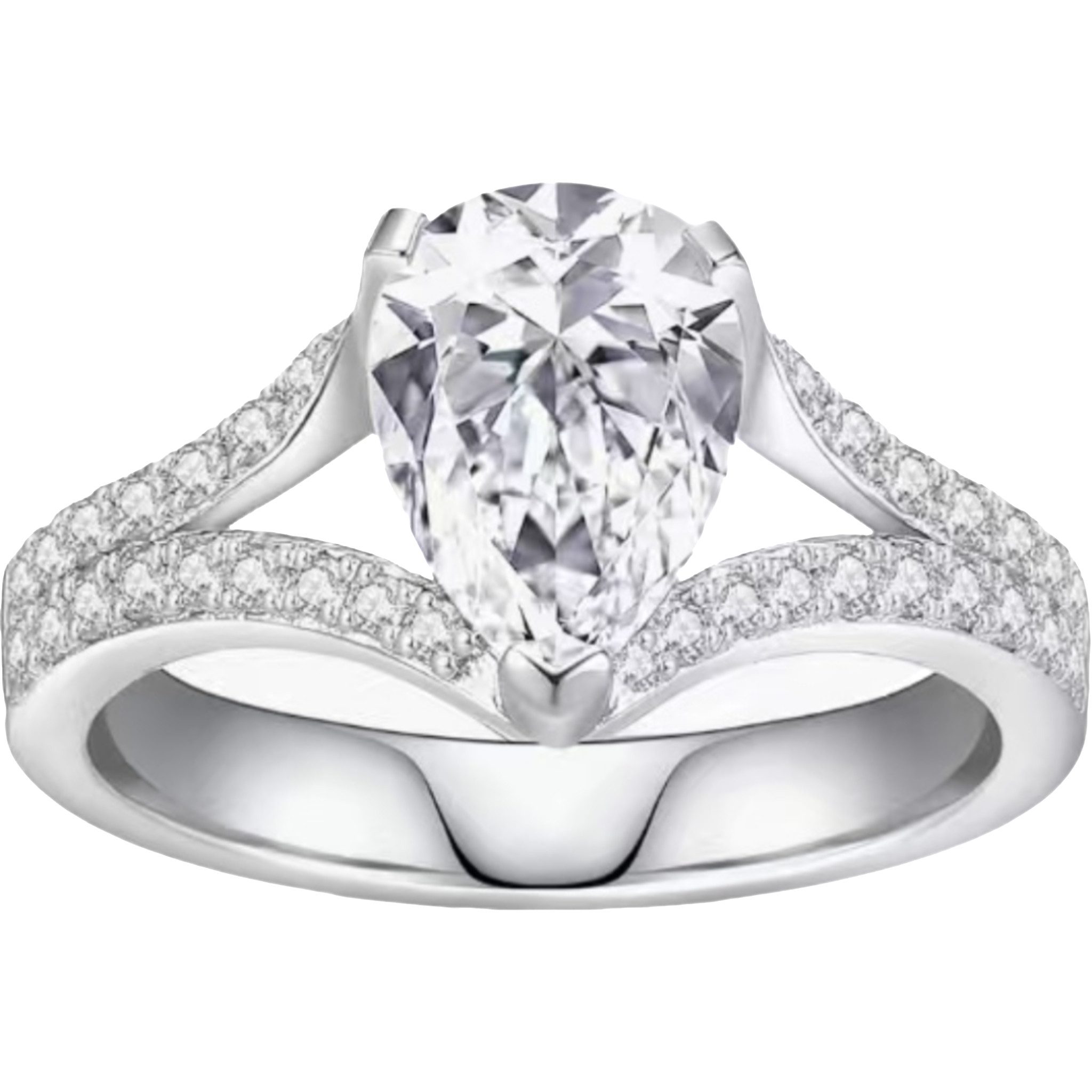 Diamantring Damen-Diamantring, 2ct D Vs1 wedding ring,Tropfenförmiger Diamantring