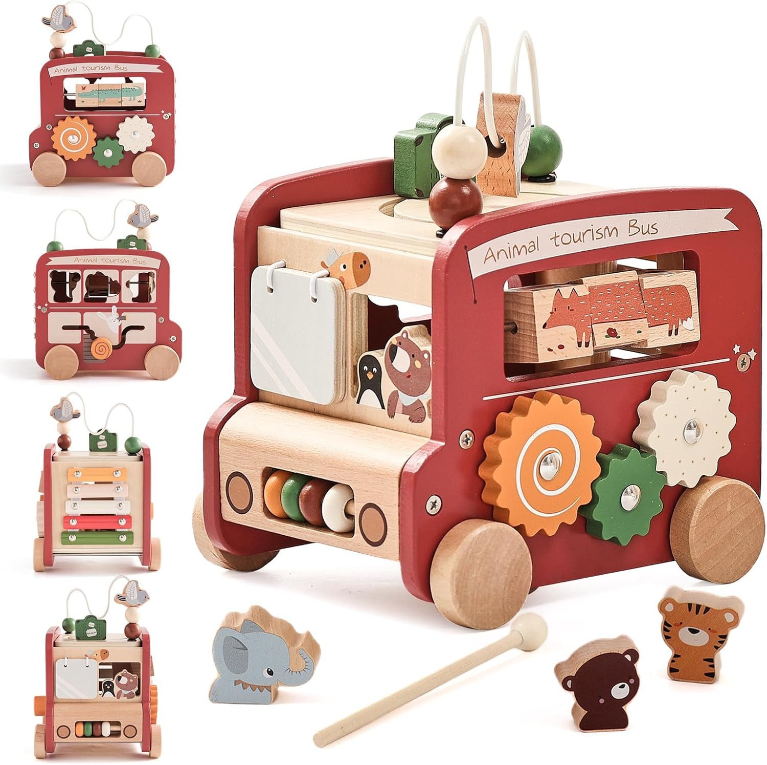 Lernspielzeug 5-in-1 Kinder Bus Baustein Spielzeug Baby Montessori Spielzeug