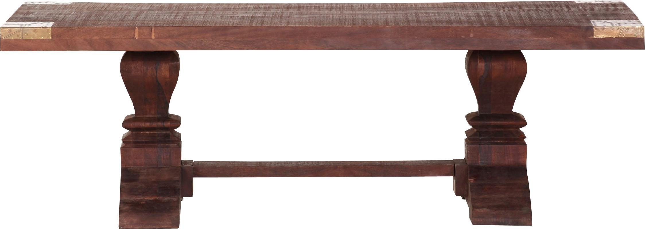 Gutmann Factory Couchtisch Oriental, aus Massivholz Mango, mit aufwändig gearbeitetem Fußgestell