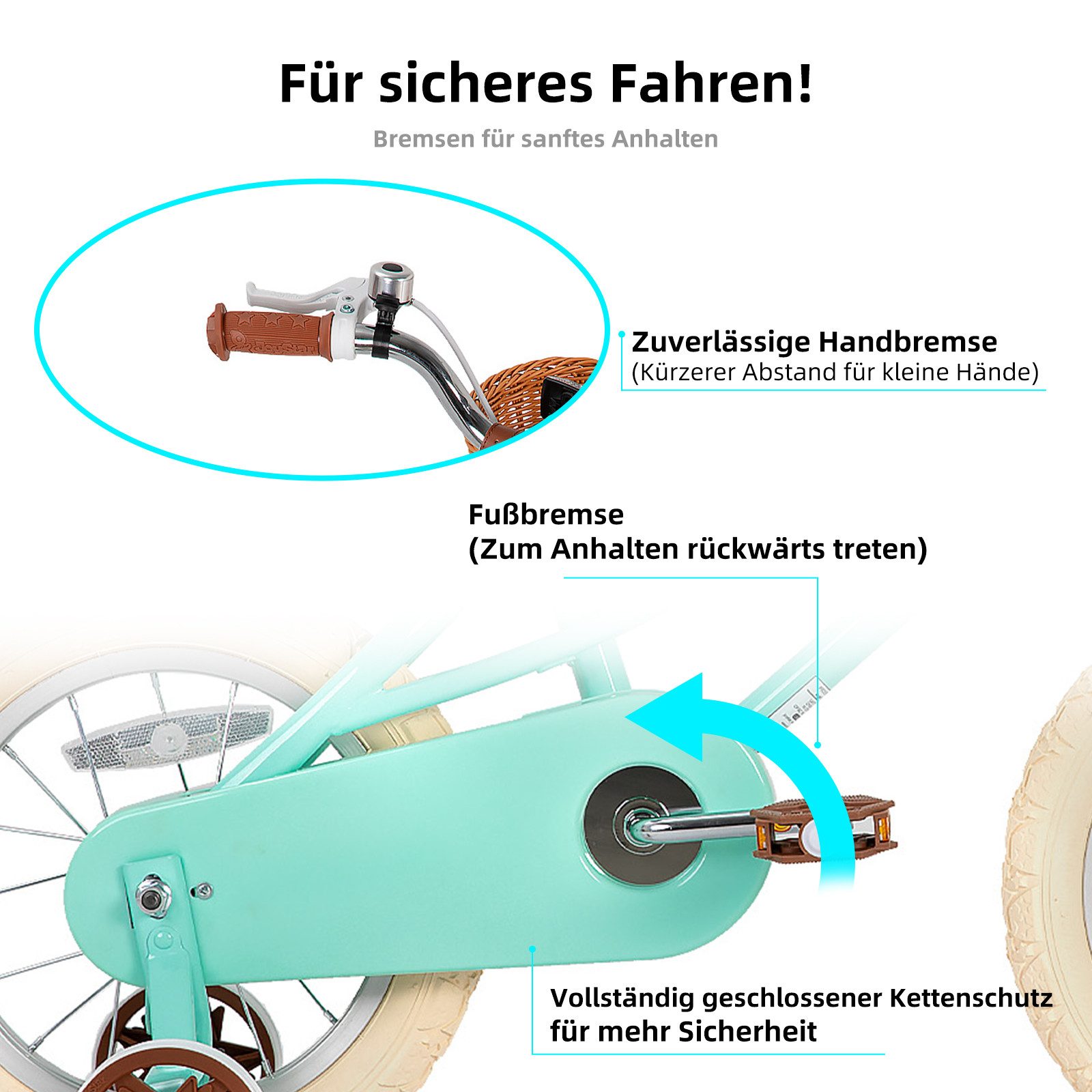 JOYSTAR Kinderfahrrad 12/14/16/18/20 Mädchenfahrrad für 2-13 Jahre alte Kinder, 12" 14" 16" Kinderfahrrad mit Stützrädern & Korb, 20 Zoll mit Ständer